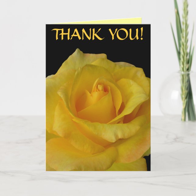 Thank You Cards Yellow Flower Custom Greeting Card (Front)