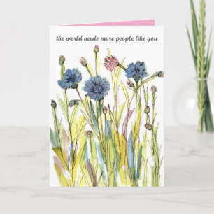 Thank You Caregiver Kindness Blue Cornflowers  Card