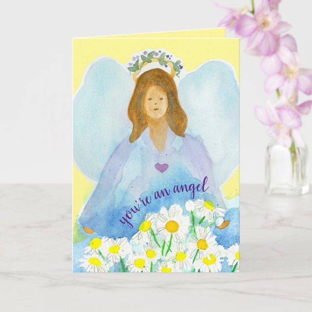 Thank You Caregiver You're An Angel Healthcare Card (Orchid)