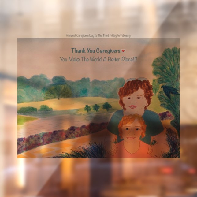 Thank You Caregivers Window Cling Sign (Sheet 2)