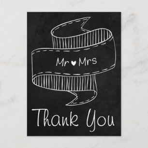 Thank You Cartoon Bride And Groom Personalised Postcard