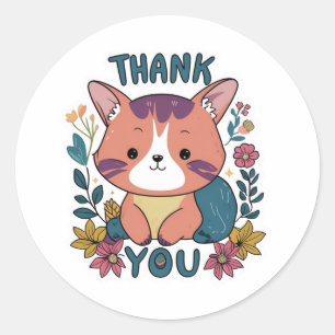 Thank You CAT Classic Round Sticker