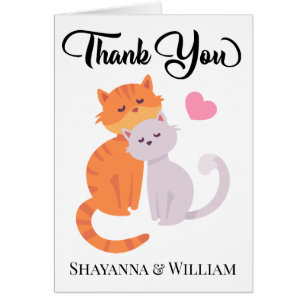 Thank You Cat Lovers Wedding Kittens Bridal Shower