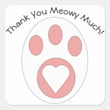 Thank You Cat Paw Cute Personalise