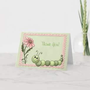 Thank You, Caterpillar, Pink Daisy You Card