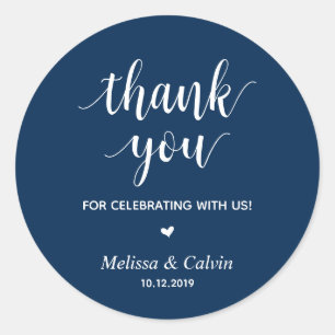 Thank you, celebrating with us, Wedding Gifts Classic Round Sticker