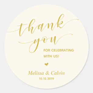 Thank you, celebrating with us, wedding rehearsal classic round sticker