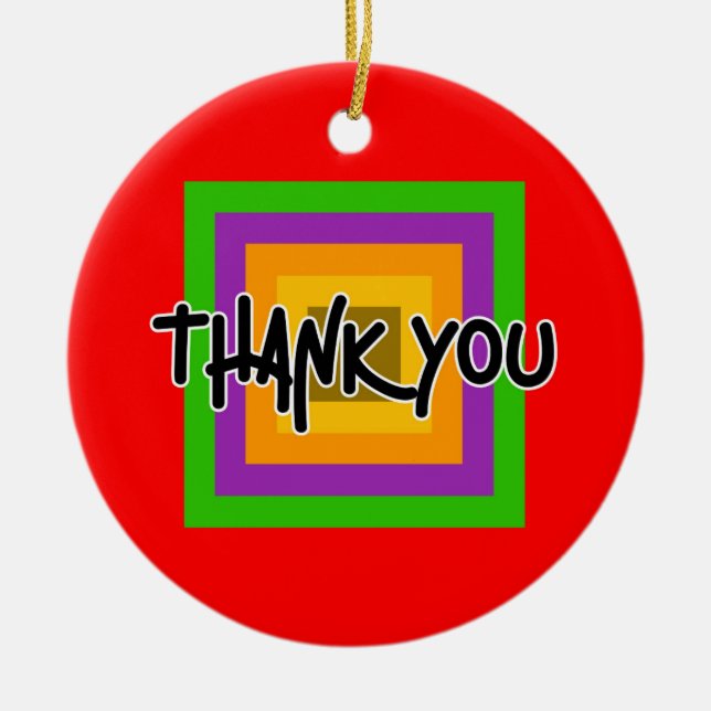 thank you  ceramic tree decoration (Front)