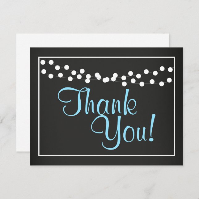 Thank You Chalkboard with lights Note Card (Front/Back)