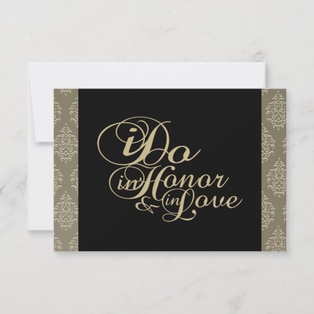Thank you Champagne Damask Cards (Front)