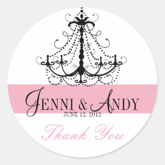 Thank You Chandelier Names Wedding Favour Stickers
