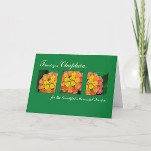 Thank You Chaplain, Memorial Funeral Service, Flow Card