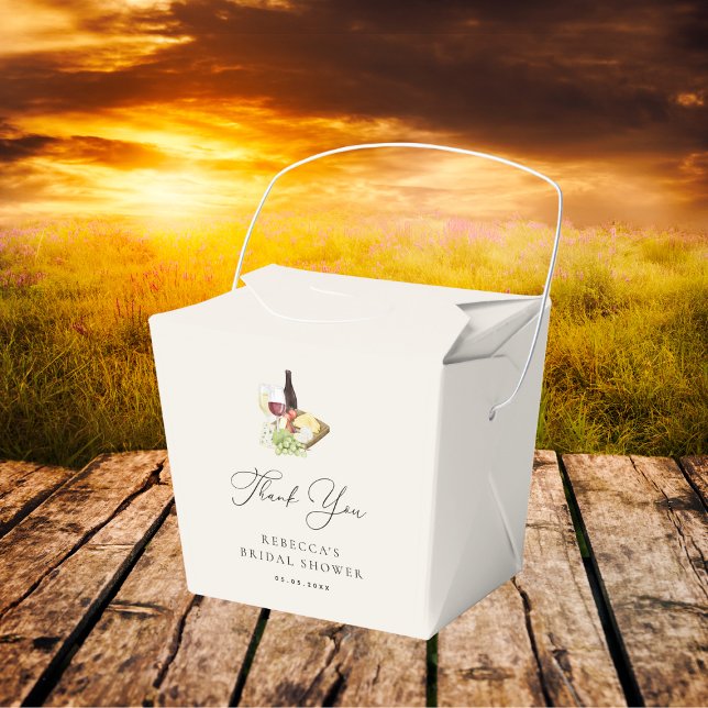 Thank You Charcuterie Wine & Cheese Bridal Shower Favour Box (Creator Uploaded)
