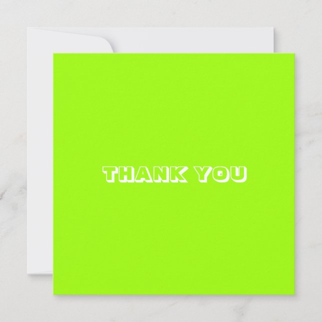 Thank you, chartreuse green white (Front)