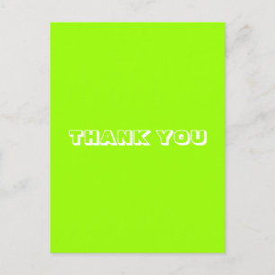 Thank you, chartreuse green white postcard