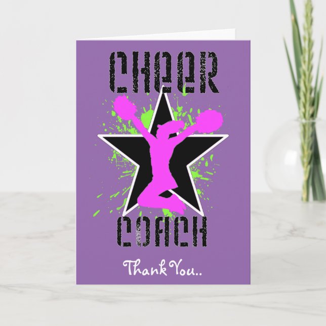 Thank You Cheerleader Coach greeting card (Front)