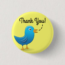 Thank You! Cheery Blue Bird on Bright Yellow