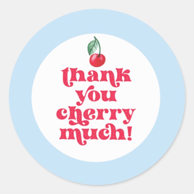Thank You Cherry Much Sticker for Party Favours (Front)
