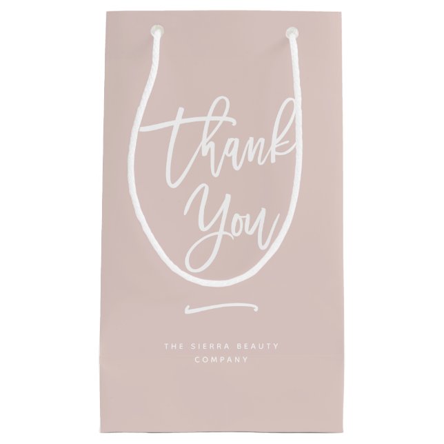 Thank You | Chic Blush Custom Retail Shopping Bag (Front)