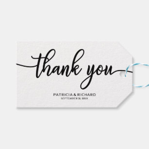 Thank You - Chic Calligraphy Wedding Favour Tags