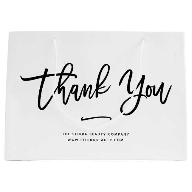 Thank You | Chic Custom Retail Shopping Bag (Front)