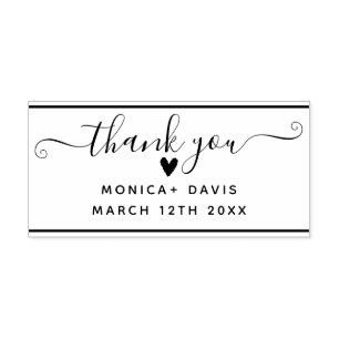Thank you chic simple wedding rubber stamp