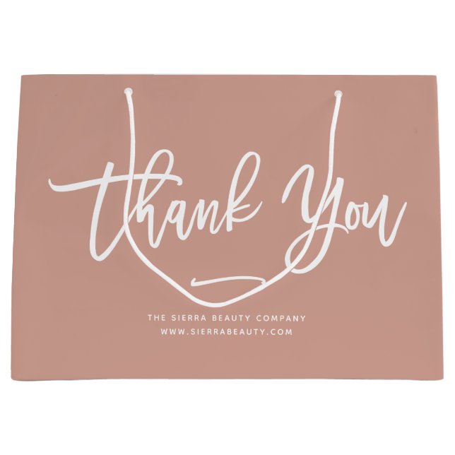 Thank You | Chic Terracotta Retail Shopping Bag (Front)
