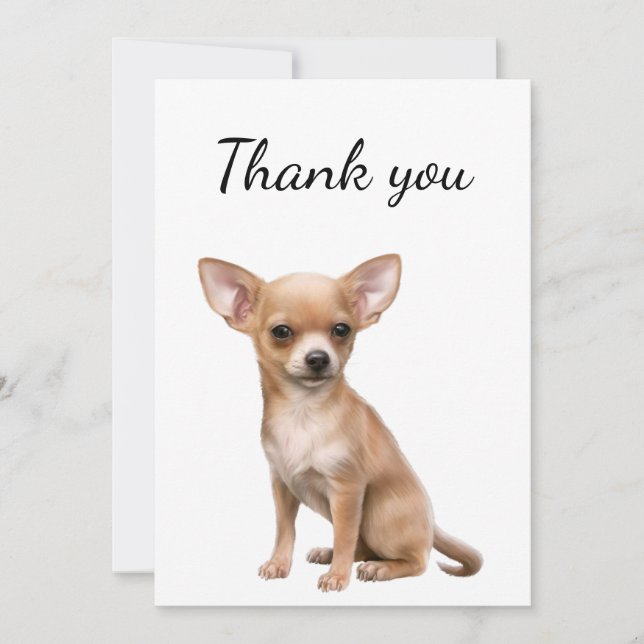 Thank You Chihuahua Dog Pet Animal Card (Front)