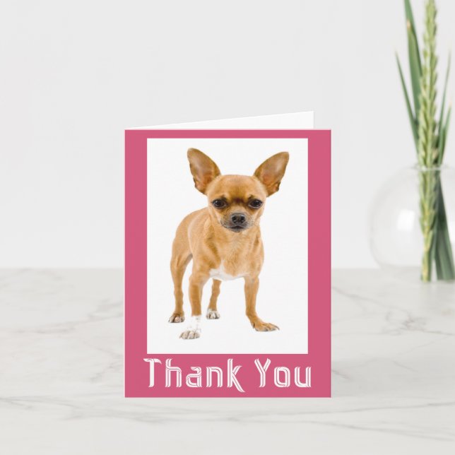 Thank You Chihuahua Puppy Dog Blank Notecard (Front)