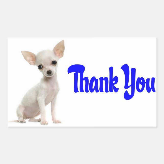 Thank You Chihuahua Puppy Dog Greeting Stickers (Front)