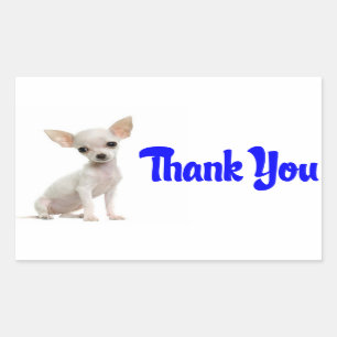 Thank You Chihuahua Puppy Dog Greeting Stickers