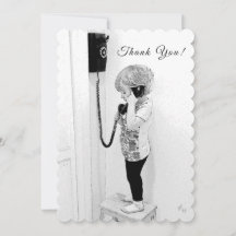 Thank You, Child, Old Phone, B&W Art