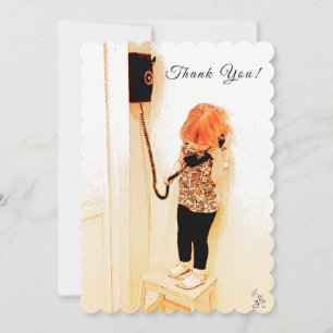 Thank You, Child, Old Phone, Photo Art Holiday Card