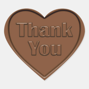 Thank You Chocolate Heart Heart Sticker
