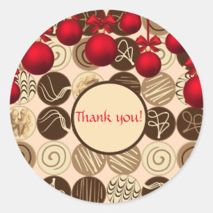 Thank You Chocolates Christmas Themed Sticker