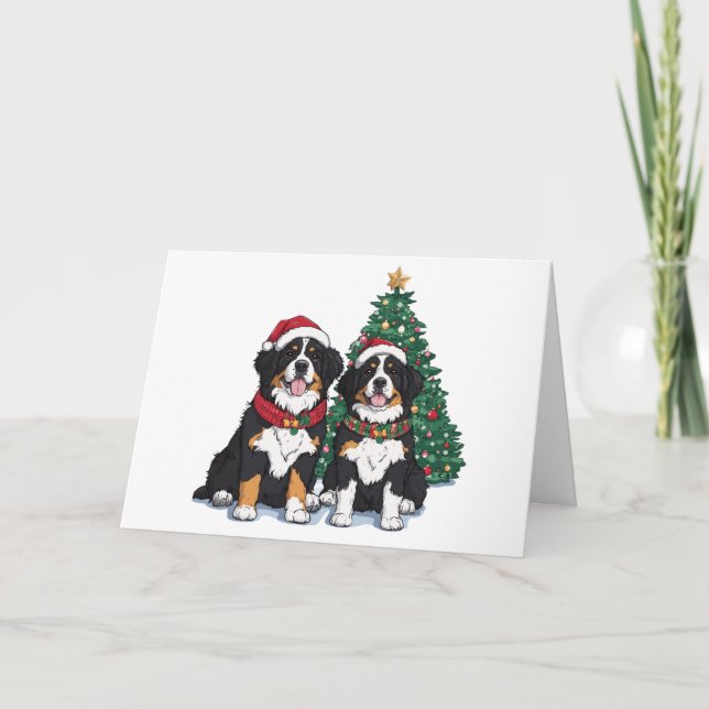Thank You Christmas Bernese Mountain Dogs (Front)