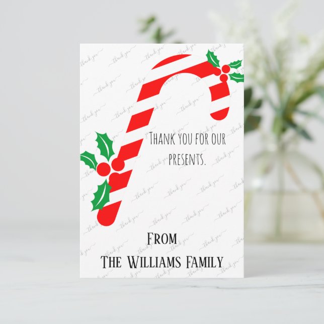 Thank You Christmas Card Custom Personalised (Standing Front)