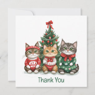 Thank You Christmas Cats Card