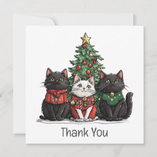 Thank You Christmas Cats Holiday Tree
