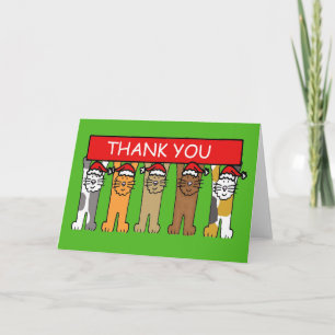 Thank you, Christmas Cats in Santa Hats. Thank You Card