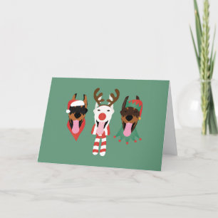 Thank You Christmas Dobermann Dogs Holiday Card