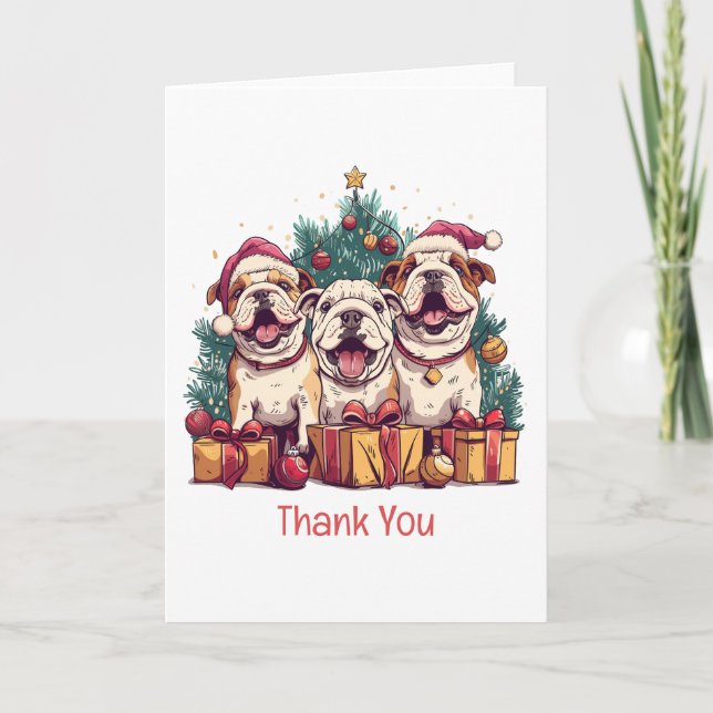 Thank You Christmas English Bulldog Santa Hats (Front)