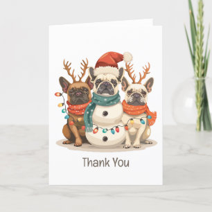 Thank You Christmas French Bulldog Reindeer Dogs