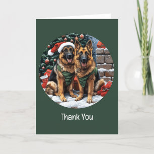 Thank You Christmas German Shepherd Dogs Card