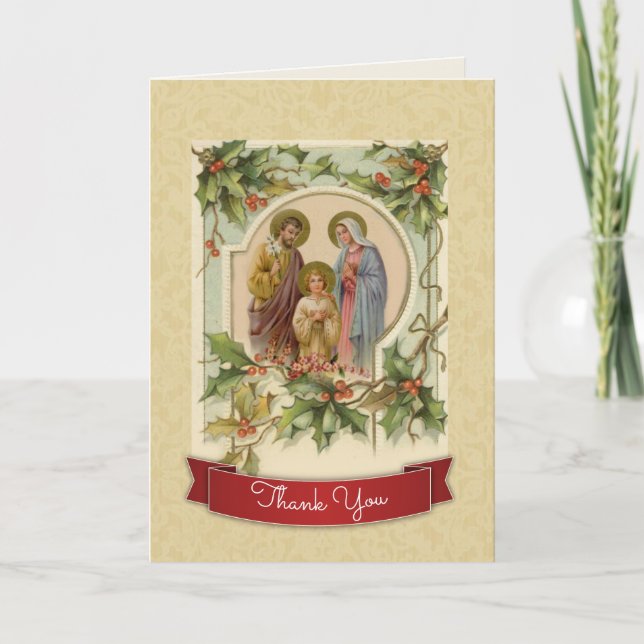 Thank You Christmas Holy Family Catholic Card (Front)