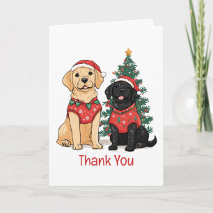 Thank You Christmas Labrador Retriever Dogs Card