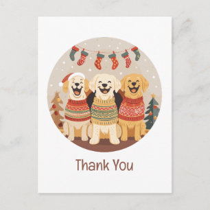 Thank You Christmas Labrador Retriever Dogs Postcard