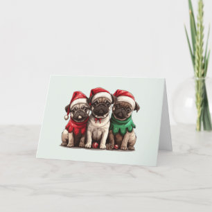 Thank You Christmas Pug Dogs