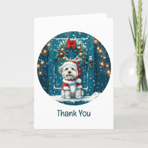 Thank You Christmas Shih Tzu Dogs Card