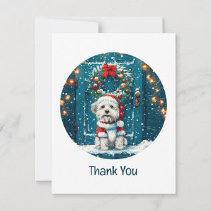 Thank You Christmas Shih Tzu Dogs Card